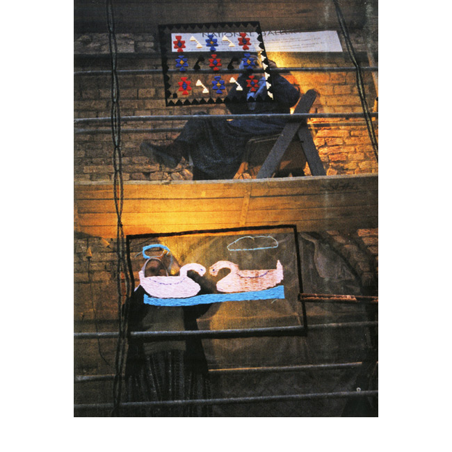 Maja Bajevic. <em>Women at Work—Under Construction</em>, 1999 (Video still). Single-channel video projection with sound; 11 min., 48 sec. Courtesy the artist and Galerie Michel Rein, Paris. Maja Bajevic, Women at Work--Under Construction