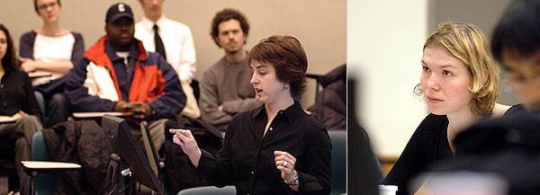 A classroom presentation at the School of International and Public Affairs.