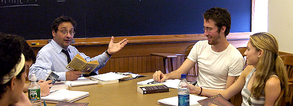 Students in class with Andrew Delbanco, Julian Clarence Levi Professor in the Humanities.