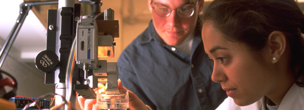 A student works in a lab in The Fu Foundation School of Engineering and Applied Science.