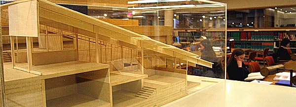 A model on display in the Avery Architectural and Fine Arts Library.