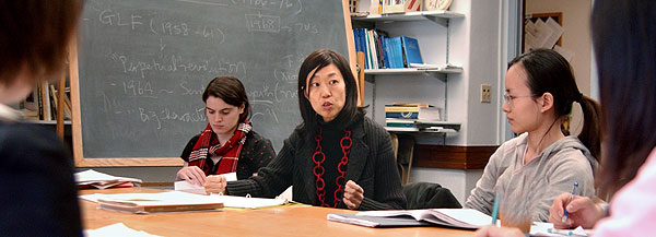 Professor Dorothy Ko teaches a women's studies class in the Schermerhorn Extension