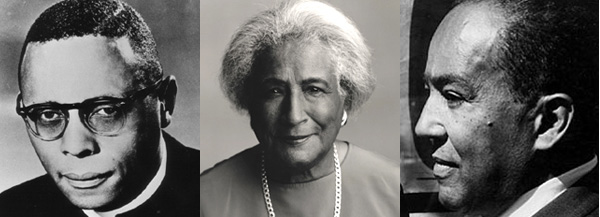 From left to right, M. Moran Weston, Constance Baker Motley and Langston Hughes.