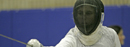A member of the women&rsquo;s fencing team.